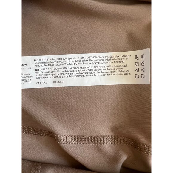 Jessica Simpson Active Womens High-Waisted Biker Shorts With Pockets XL Tan - Picture 9 of 10